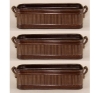 Picture of Brown Finish Metal Window Planter Ribbed  with Handles  Set/3 | 4.5"W x 12"L x 3.5"H | Item No. 44490L