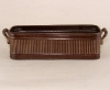 Picture of Brown Finish Metal Window Planter Ribbed  with Handles  Set/3 | 4.5"W x 12"L x 3.5"H | Item No. 44490L