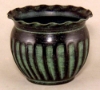 Picture of Green Patina Finish on Metal Planters Swirl  3-Nested Sizes  Set/2 | 5.5"-7"-8.5"D |  Item No. 59163