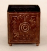 Picture of Dark Brown Square Planter Embossed  with 4 Ball Feet  Set/4  | 6"Wx7"H |  Item No. 44117M