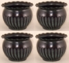 Picture of Metal Planter with Green Patina Finish Fluted Surface Wavy Rim Set/4 | 7"D x 5"H |  Item No. 59163M