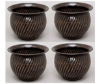 Picture of Metal Seedling Planter Brown Patina Swirl Surface Round Set/4  | 6.5"D x 4.5"H |  Item No. 44166
