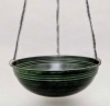Picture of Half Round Metal  Hanging Planter Green Finish 3-Metal Chains  Set/2  | 10"Dia x 4"Deep x 20"Long  |  Item No. 59330