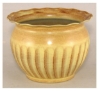Picture of Earth Tone Metal Planter Patina Finish Fluted Surface Wavy Rim Set/4 | 7"D x 5"H |  Item No. 53163M