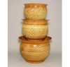 Picture of Earth Tone Metal Tree Planters Swirl Pattern Nested Set/3 | 10"-12"-14"Dia |  Item No. 53146