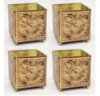 Picture of Earth Tone Square Planter Embossed with 4-Ball Feet  Set/4  | 5"Wx6"H | Item No. 53117S