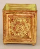 Picture of Earth Tone Square Planter Embossed with 4 Ball Feet Set/2  | 7"x8"H |  Item No. 53117L