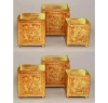 Picture of Earth Tone Square Planter Embossed 4 Ball Feet (Nested 3 sizes)  Set/2 | 6"-7"-8"W |  Item No. 53117