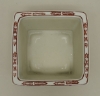 Picture of Red Floral Print on White Ceramic Planter Square Set/4  | 6"W x 3.5"H |  Item No. 71413M