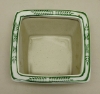 Picture of Set/4 White Ceramic Planter GREEN Floral Print Square | 6"W x 3.5"H |  Item No. 71313M
