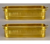 Picture of Antique Gold Planter Rib Pattern w/ Handles  Set/2  | 5.5" x 16" x 4"H |   Item No. 37493