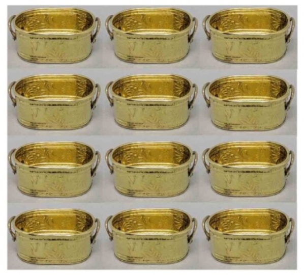 Picture of Planter Brass Oblong Embossed Handles Set/12  | 3.25"W x 4.5"L x 2"H | Item No. 01812M