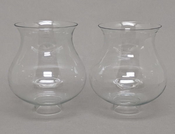 Picture of Clear Glass Hurricane Shade Bulb Shape 3"D Fitter Set/2 | 6"Dx9.5"H |  Item No. 20300