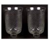 Picture of Clear Glass Hurricane Shade Mesh Cut for Candle Holders  Set/2 | 6.5"Dx10"H |  Item No. 20140 Rim Chipped