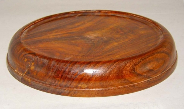 Picture of Set/2 Carved Shesham Wood Candle Holder Round for 4" or 6"D Pillar Candle | 7.25"Dx1.75"H |  Item no. 15022