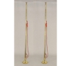 Picture of Brass Horn with Red Hanging Rope for Front Door or Mantle  Set/2 | 42"Long |  Item No. 00404