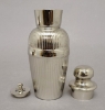 Picture of Stainless Steel Cocktail Shaker with Strainer Fluted Lines  Set/2 | 3"Dx8"H |  Item No. 27103