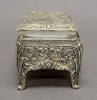 Picture of Silver Plated on Brass Box Hinged Cover Embossed Four Legs | 4"x6.5"x4"H |  Item No. 79385
