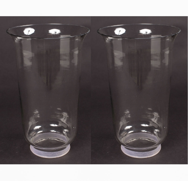 Picture of Clear Glass Hurricane Shade Taper 3.5"D Fitter for Candle Holders Set/2 | 6.5"Dx11.5"H |  Item No. 19014C