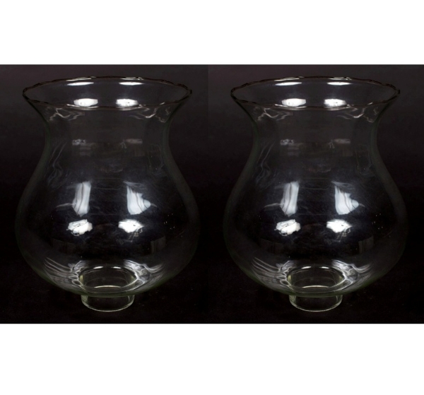 Picture of Clear Glass Hurricane Shade Bulb Shape for Candle Holders Set/2  | 6.5"Dx9.25"H |  Item No. 05001