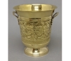 Picture of Brass Wine Cooler with Handles Embossed  | 8"Dx9.5"H | Item No. 09048