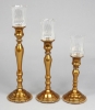Picture of Antique Gold Candle Holder with Rhinestone Border & Base Set/3  | 8"-10"-12"H |  Item No. 16158