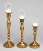 Picture of Antique Gold Candle Holder with Rhinestone Border & Base Set/3  | 8"-10"-12"H |  Item No. 16158
