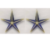 Picture of Blue Textured Glass 5-Cones 3D Star in Brass Frame with Hanging String  Set/2  | 12"W x 12"H |  Item No. 24113