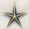 Picture of Blue Textured Glass 5-Cones 3D Star in Brass Frame with Hanging String  | 15"W x 15"H |  Item No. 24114