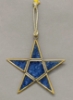 Picture of Clear Textured Glass 5-Point Star in Brass Frame with Hanging String Set/6  | 5.5"W x 5.5"H |  Item No. 24161
