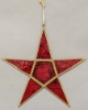 Picture of Green Textured Glass 5-Point Star in Brass Frame with Hanging String Set/4  | 12"W x 12"H |  Item No. 24194