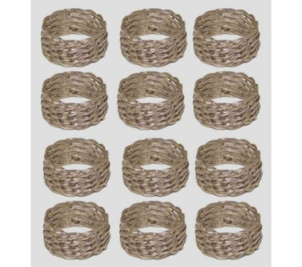 Picture of Nickel Plated on Brass Napkin Ring Woven from Wire  Set/12  | 1.75"Dx1.1"W |  Item No. 79023
