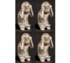Picture of Silver Finish Monkey Ethnic Decorative Folk Art Ornament  Set/4  | 2.5"Wx3"H |  Item No. 00173