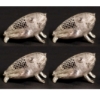 Picture of Silver Finish Frog Ethnic Decorative Folk Art Ornament Set/4  | 3"Wx1.5"H |  Item No. 00174