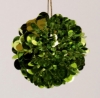 Picture of Green Sequin Ball Ornament with Gold Hanging String  Set/4 | 3"Diameter |  Item No. 43114