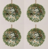 Picture of Silver Sequin Stars Ball Ornament with Hanging String  Set/4  | 3"Diameter |  Item No. 43122