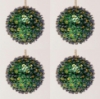 Picture of Green Sequin Stars Ball Ornament with Hanging String  Set/4  | 3"Diameter |  Item No. 43124