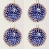 Picture of Blue Sequin Stars Ball Ornament with Hanging String  Set/4  | 3"Diameter |  Item No. 43125