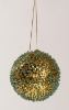 Picture of Gold Sequin Stars Ball Ornament with Hanging String Set/4 | 4"Diameter |  Item No. 43151