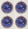 Picture of Blue Sequin Stars Ball Ornament with Hanging String Set/4 | 4"Diameter |  Item No. 43155