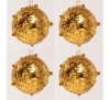 Picture of Gold Tinsel and Bead Ball Ornament with Hanging String  Set/4  | 3"Diameter |  Item No. 43141