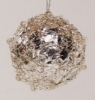 Picture of Silver Tinsel and Bead Ball Ornament with Hanging String  Set/4  | 3"Diameter |  Item No. 43142