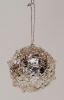 Picture of Silver Tinsel and Bead Ball Ornament with Hanging String  Set/4  | 3"Diameter |  Item No. 43142