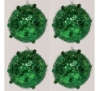 Picture of Green Tinsel and Bead Ball Ornament with Hanging String  Set/4  | 3"Diameter |  Item No. 43144