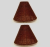 Picture of Brown Bead Lamp Shade Woven on Metal Wire Frame  Set/2   | 3"x9"x6"H |  Item No. 20313