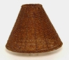 Picture of Brown Bead Lamp Shade Woven on Metal Wire Frame  Set/2   | 3"x9"x6"H |  Item No. 20313