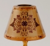 Picture of Gold Glass Lamp Shade with Printed Medallions and Borders  Set/2  |  3.5"x6"x5"H | Item No. 20741