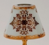 Picture of Blue Glass Lamp Shade with Printed Medallions and Borders  Set/2  |  3.5"x6"x5"H | Item No. 20743