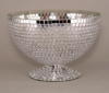 Picture of Bowl Mosaic Glass Silver Round Mirror Chips | 8"Dx5.5"H |  Item No. K23309