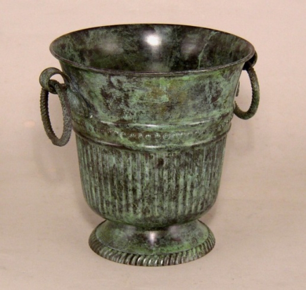 Picture of Verde Green vase with Ring Handles  | 6"Dx6.25"H |  Item No. K88216S